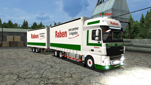 gts Daf XF 105 SSC + Tandem - Raben skin by r0dzyn GTS COMBO'S