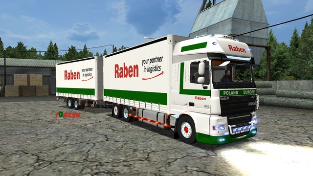 gts Daf XF 105 SSC + Tandem - Raben skin by r0dzyn GTS COMBO'S