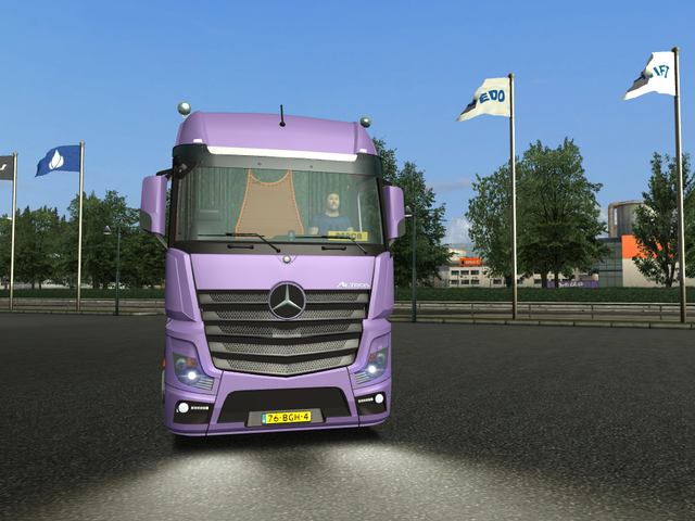 gts Mercedes Actros MP4 6x4 + trailer MILKA by SCS GTS COMBO'S