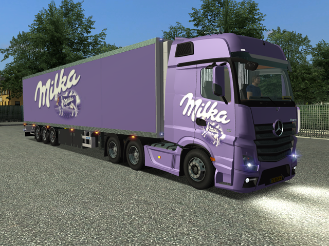 gts Mercedes Actros MP4 6x4 + trailer MILKA by SCS GTS COMBO'S