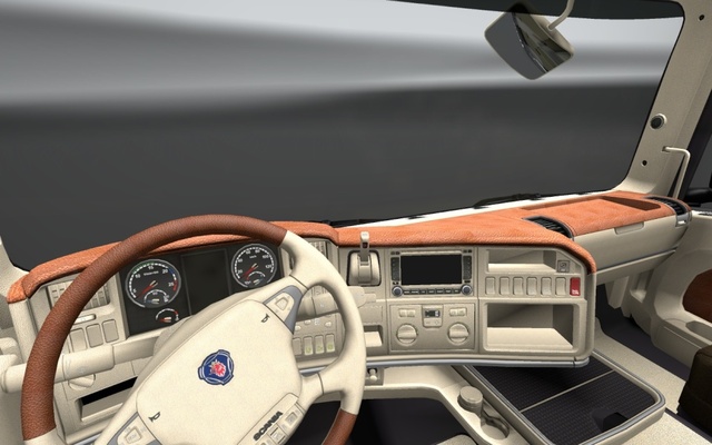 ets2 Scania Interieur White & Brown ets2 mods