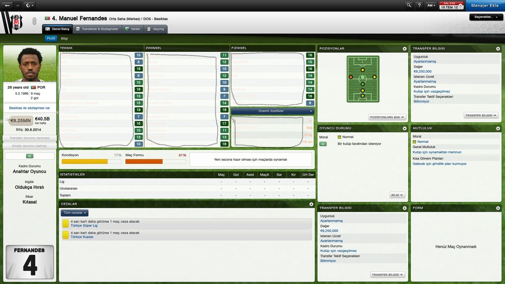 Manuel Fernandes  Genel BakÄ±ÅŸ Profil - 