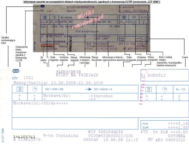 bilet miedzynarodowy - 