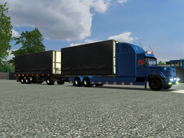 ets Zil 133G42T 6x4 BDF + aanhanger verv sc B cont ETS COMBO'S