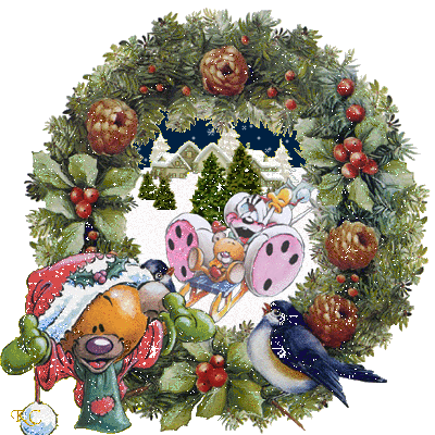 kerstkrans+pimboli+glitter - 