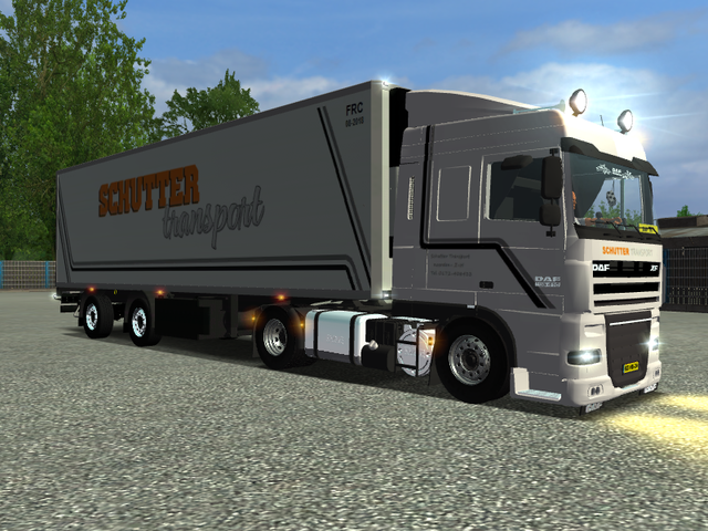 ets Daf XF105 + Krone 2 asser Schutter Transport v trailers 2 axxis