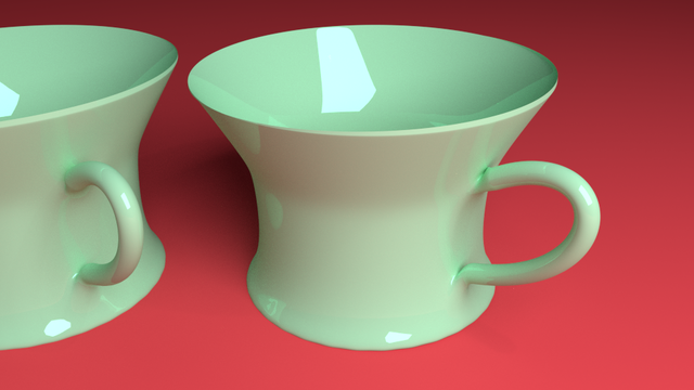 2 coffee cups green 3D