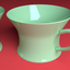 2 coffee cups green - 3D
