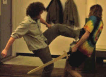 David Kicking Alex - 