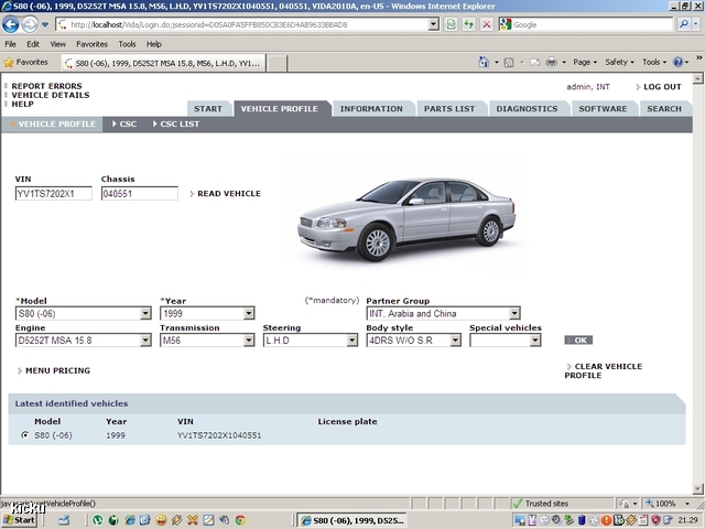 screenshot.658 Volvo VIDA via VCT2000