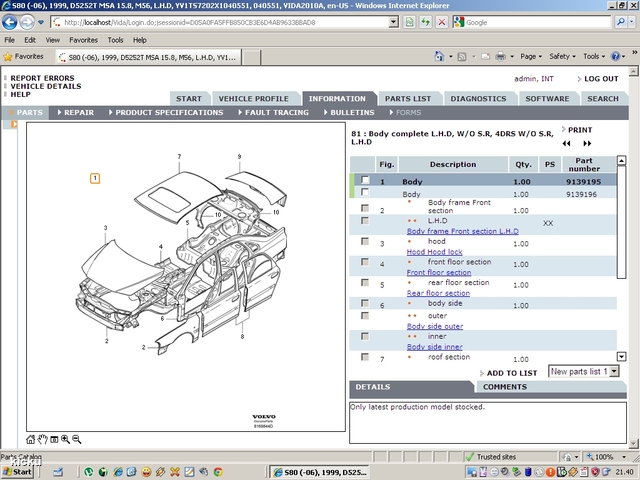 screenshot.695 Volvo VIDA via VCT2000