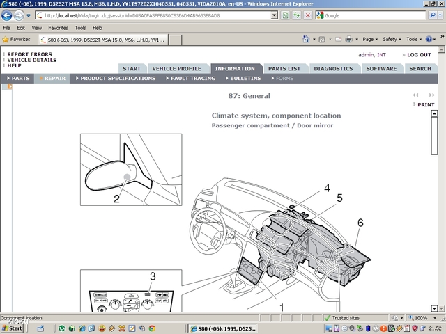 screenshot.734 Volvo VIDA via VCT2000