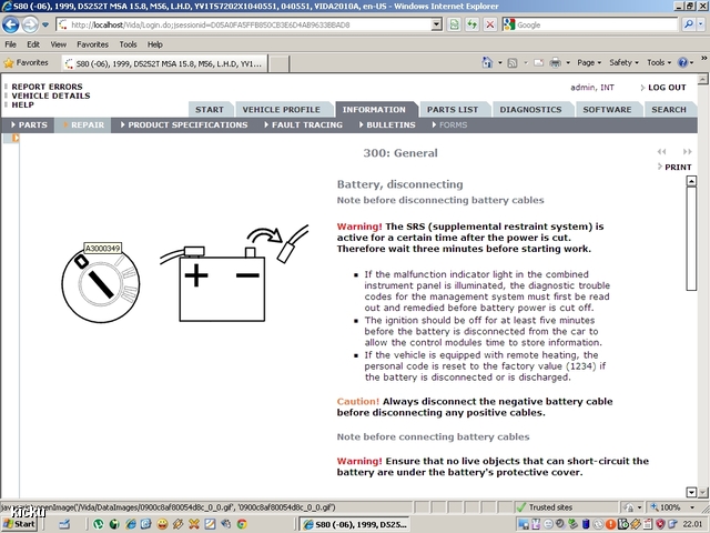 screenshot.760 Volvo VIDA via VCT2000