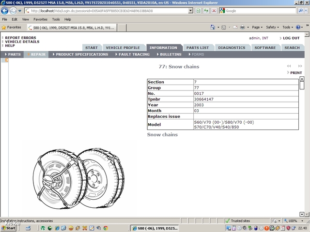 screenshot.881 Volvo VIDA via VCT2000