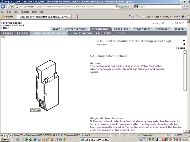 screenshot.911 Volvo VIDA via VCT2000