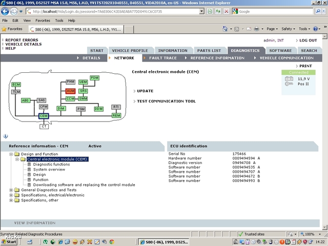 screenshot.1176 Volvo VIDA via VCT2000