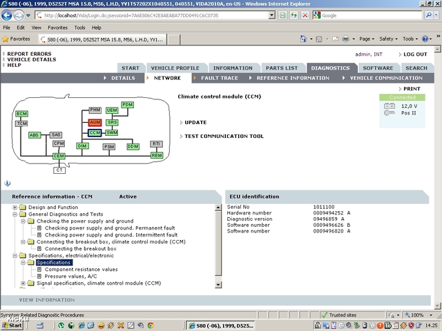 screenshot.1183 Volvo VIDA via VCT2000