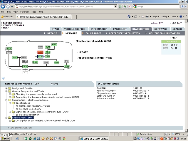 screenshot.1184 Volvo VIDA via VCT2000