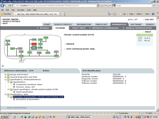 screenshot.1185 Volvo VIDA via VCT2000