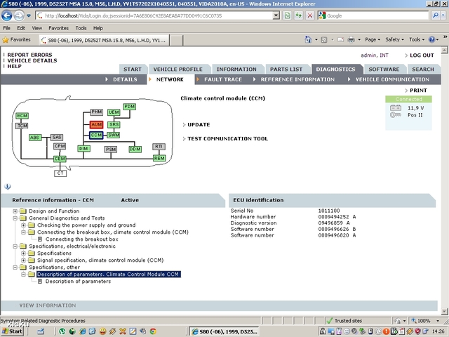 screenshot.1189 Volvo VIDA via VCT2000