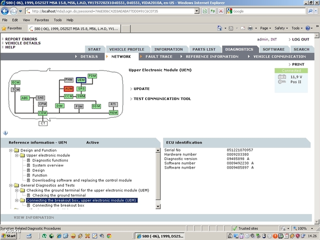 screenshot.1190 Volvo VIDA via VCT2000