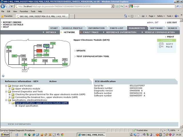 screenshot.1191 Volvo VIDA via VCT2000