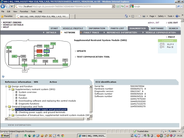 screenshot.1192 Volvo VIDA via VCT2000