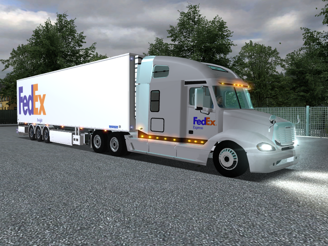 gts Freightliner Columbia 6x4 FedEx + Chereau Tech GTS COMBO'S