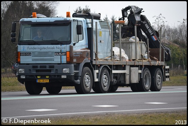 BL-JB-49 DAF 85CF Funderingstechniek Noord-BorderM Rijdende auto's