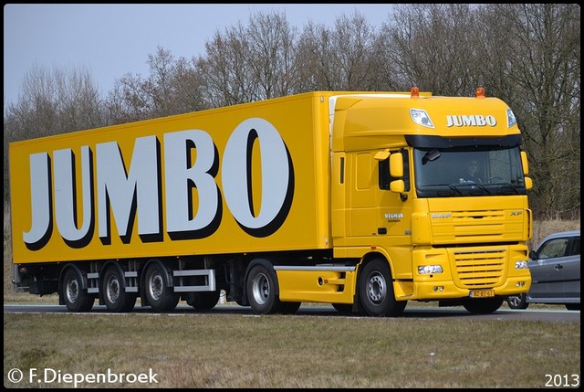 BZ-BT-61 DAF XF105 Wegman-Jumbo-BorderMaker Rijdende auto's