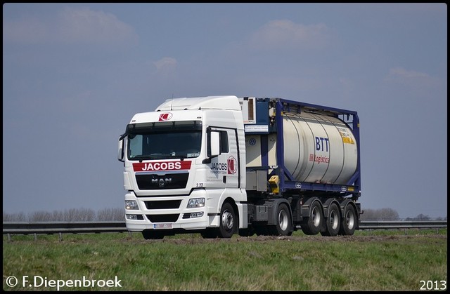 1-DBF-705 MAN TGX Jacobs Transport Genk-BorderMake Rijdende auto's