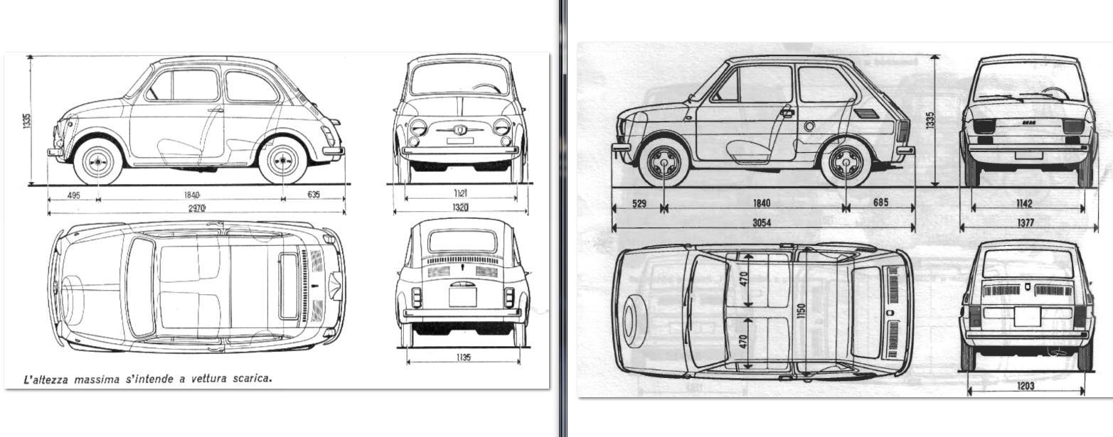 Габариты 500. Fiat 126 чертеж. Фиат 500 чертеж. Фиат 126 габариты. Fiat nuova 500 чертёж.