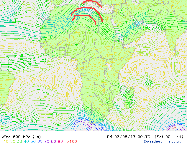 streamlines 500 hpa - 