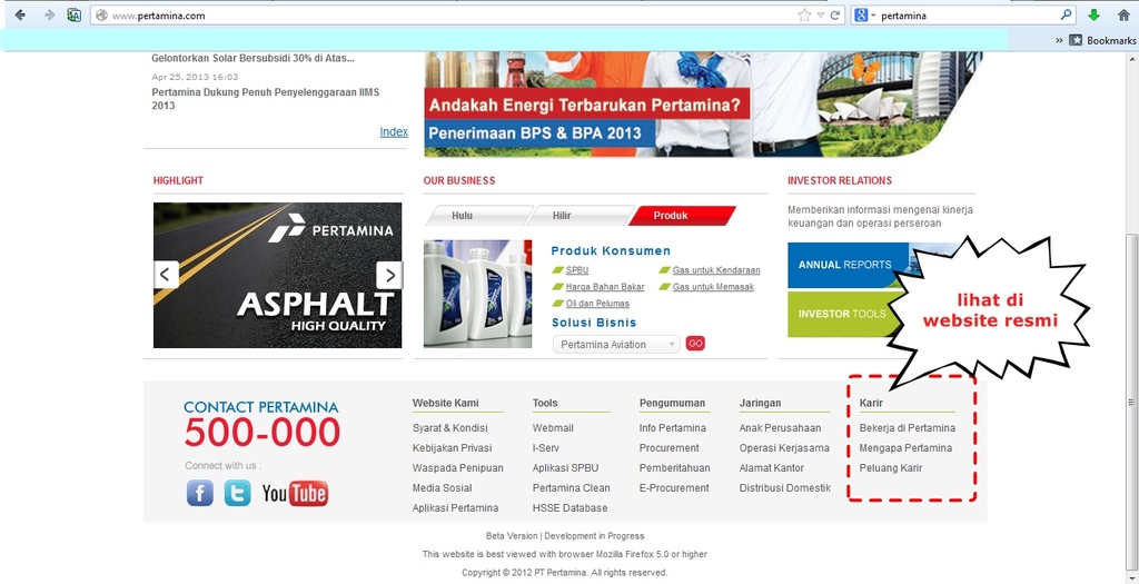 website pertamina - 