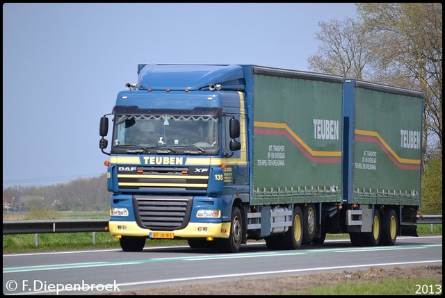 BT-JR-85 DAF XF105 Teuben-BorderMaker Rijdende auto's