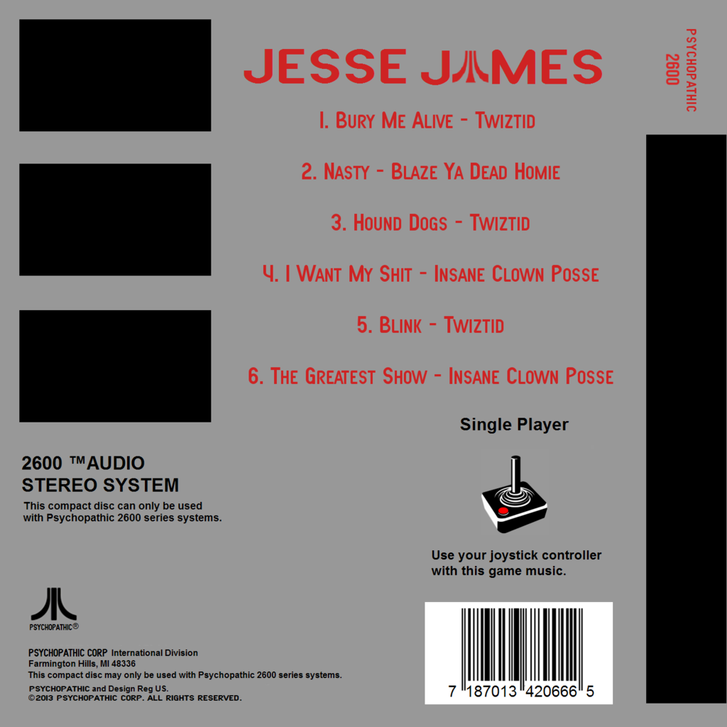 Psychopathic 2600 Classic 8-Bit Mixes Back - 