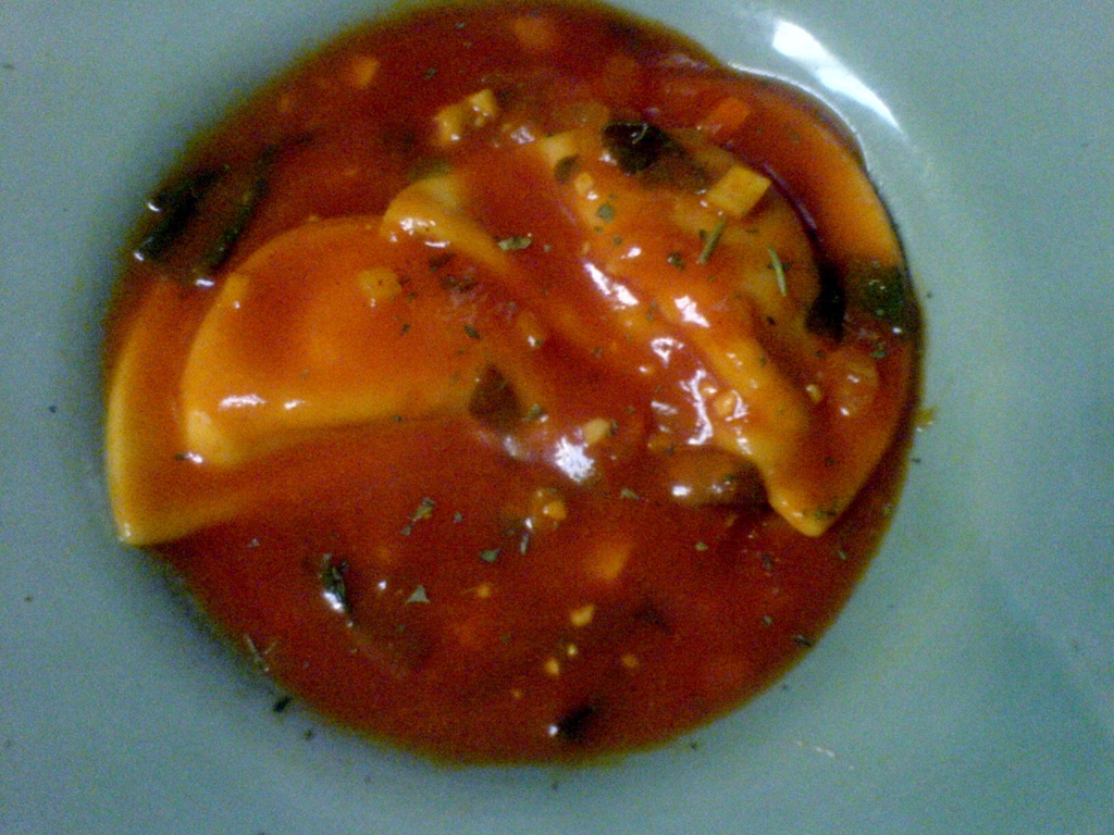 tomato and pierogie soup - 