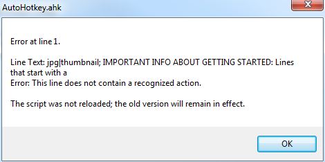 AutoHotkey error - 