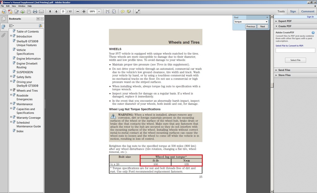 Torque Spec - 