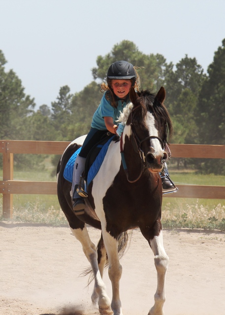 2013-06-23 (Abi horseback riding - out of stirrups Colorado - June of 2013