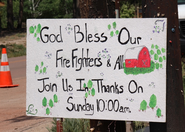 2013-06-23 (Thank you sign for the fire fighters) Colorado - June of 2013