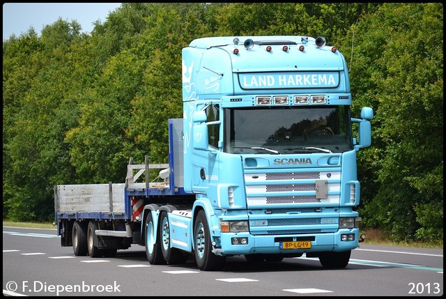 BP-LG-19 Scania 124L 420 Land Harkema-BorderMaker Rijdende auto's