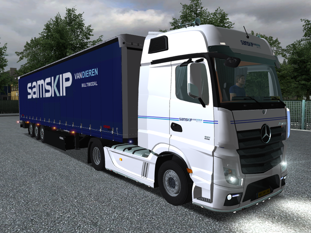 gts Mercedes Actros MP4 + Kogel SAMSKIP vandieren  GTS COMBO'S