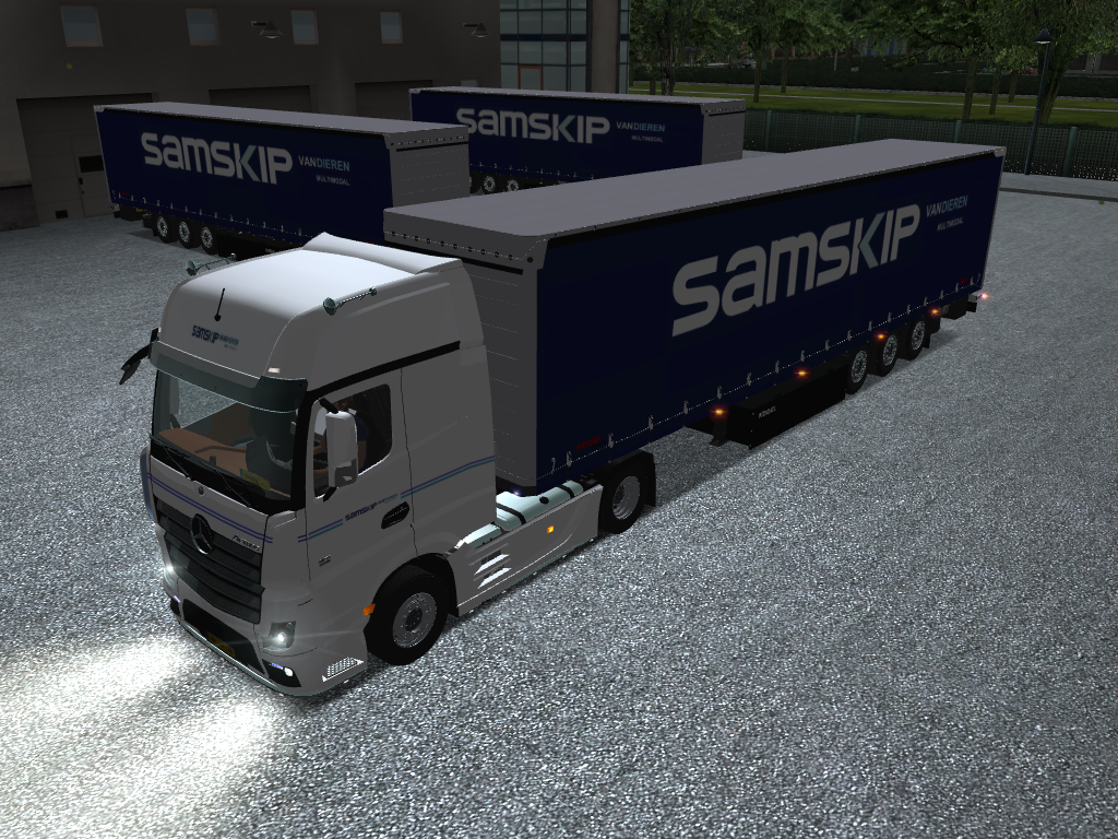 gts Mercedes Actros MP4 + Kogel SAMSKIP vandieren  - GTS COMBO'S