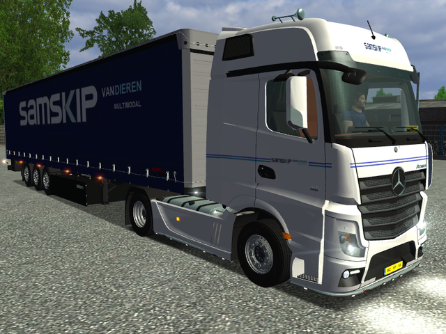 ets Mercedes Actros MP4 4x2 + Kogel SAMSKIP vandie ETS COMBO'S