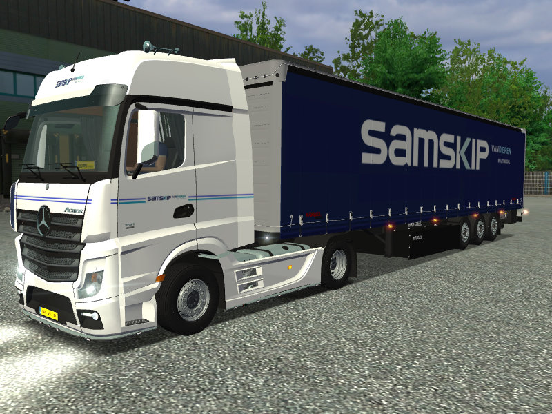 ets Mercedes Actros MP4 4x2 + Kogel SAMSKIP vandie - ETS COMBO'S