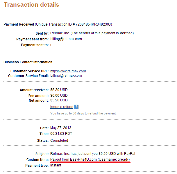 easyhits4u payment proof 2013.05.27 - 