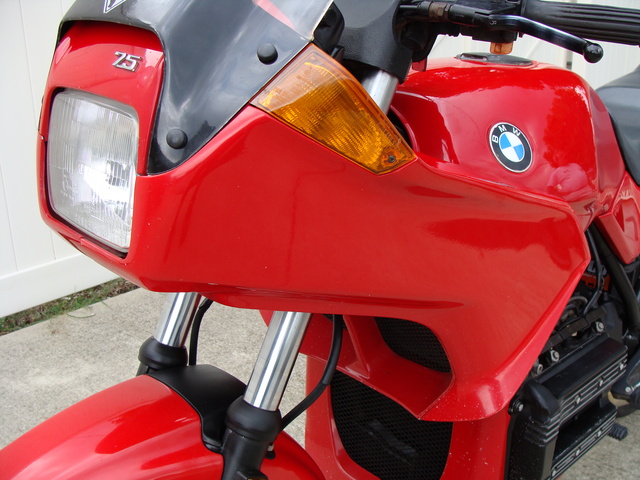 1988 K75S #0151763 Red 008 SOLD....1988 BMW K75S #0151763, Red. Fresh BMW Factory Major 10K Service. New fuel pump, Rebuilt forks, Transmission repair / reseal, Koni rear shock, Saddlebags. 59,500 Miles.