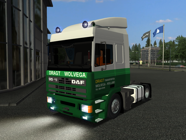 ets Daf 95 ATI 430 + box trailer DRAGT Wolvega ver ETS COMBO'S