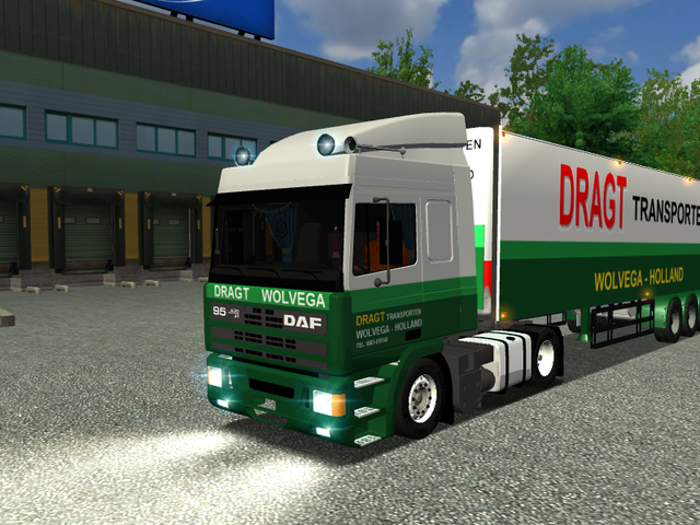 ets Daf 95 ATI 430 + box trailer DRAGT Wolvega ver ETS COMBO'S